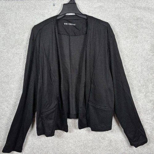 Maurices Womens Black White Polka Dot Open Blazer Jacket Knit Stretch 3X 3 Plus