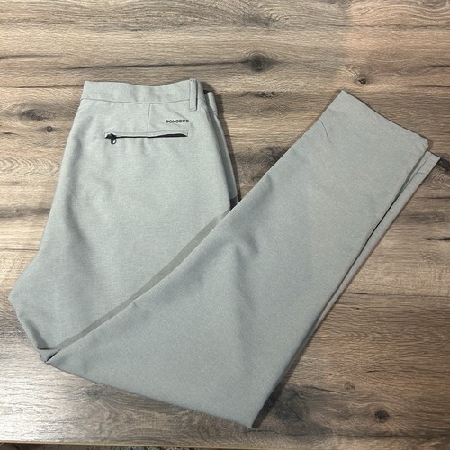 BONOBOS Golf Pants Mens 35x32 Slim Taper Light Grey Recycled Polyester Stretch