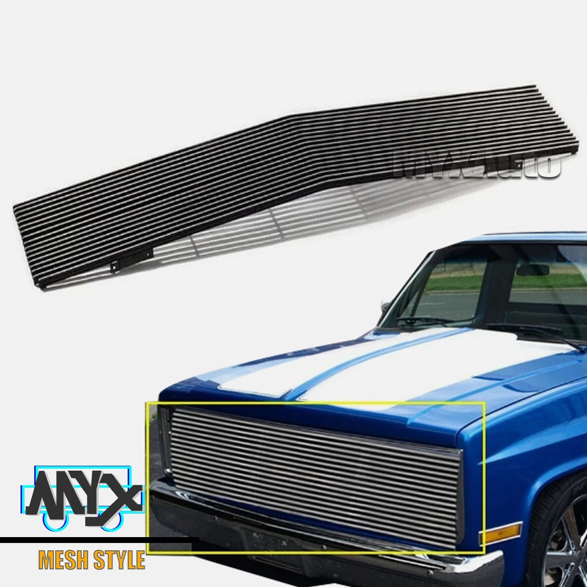 Polished Billet Grille Fits 1981-1987 Chevy GMC Pickup/Suburban/Blazer/Jimmy