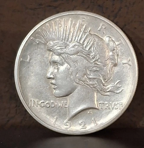 1921 Peace Silver Dollar High Relief.  Nice Details Coin For Album.  90% Silver.