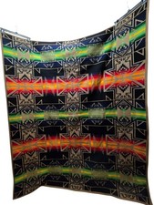Pendleton Beaver State Wool Blanket Robe Native American Reversible 67x82 USA
