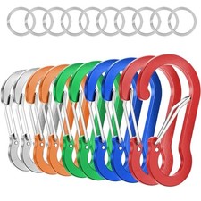 3.2 Inch Aluminum Carabiner Clips D Ring, Caribeaner Spring Snap Multicolor