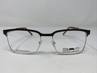 BAM Eyewear BAM 525 BROWN 59-19-150 Brown/Gold Full Rim Eyeglasses Frame G128
