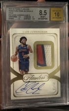 2023 Panini Flawless Cade Cunningham Patch Auto 1/10 Gold BGS 8.5+10
