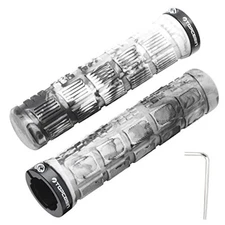 Double Lock Bicycle Handlebar Grips - Rubber Comfortable BMX Camouflage White