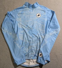 Castelli Women`s Blue Long Sleeve Half Zip Lightweight Cycling Jersey / Size M