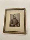 Civil War Era Framed Antique Photograph Of A Confederate Soldier - 8”x7”