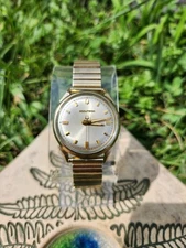 Vtg Bulova 1971 Accutron 214 Men's 33mm Watch Tuning Fork Gold Tone JB Champion!
