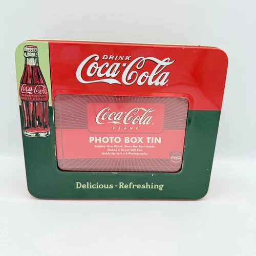Coca Cola Photo Box Tin Vintage Collectible Display Store Photos Gift some dings