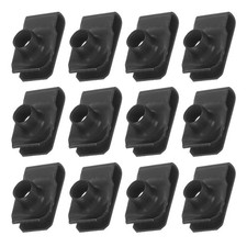 12Pcs U-Style Clip-On M8-1.25 Nut U-Type Fasteners Manganese Steel Black