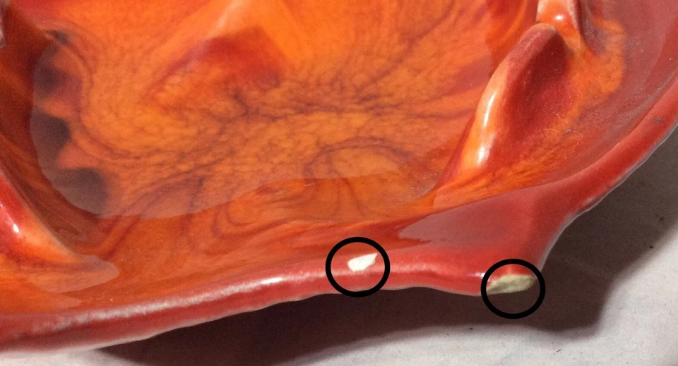 🚬 Funky Vintage Retro California Originals MCM CENICERO Rojo Naranja Esmalte 🚬 Foto 3 de 4