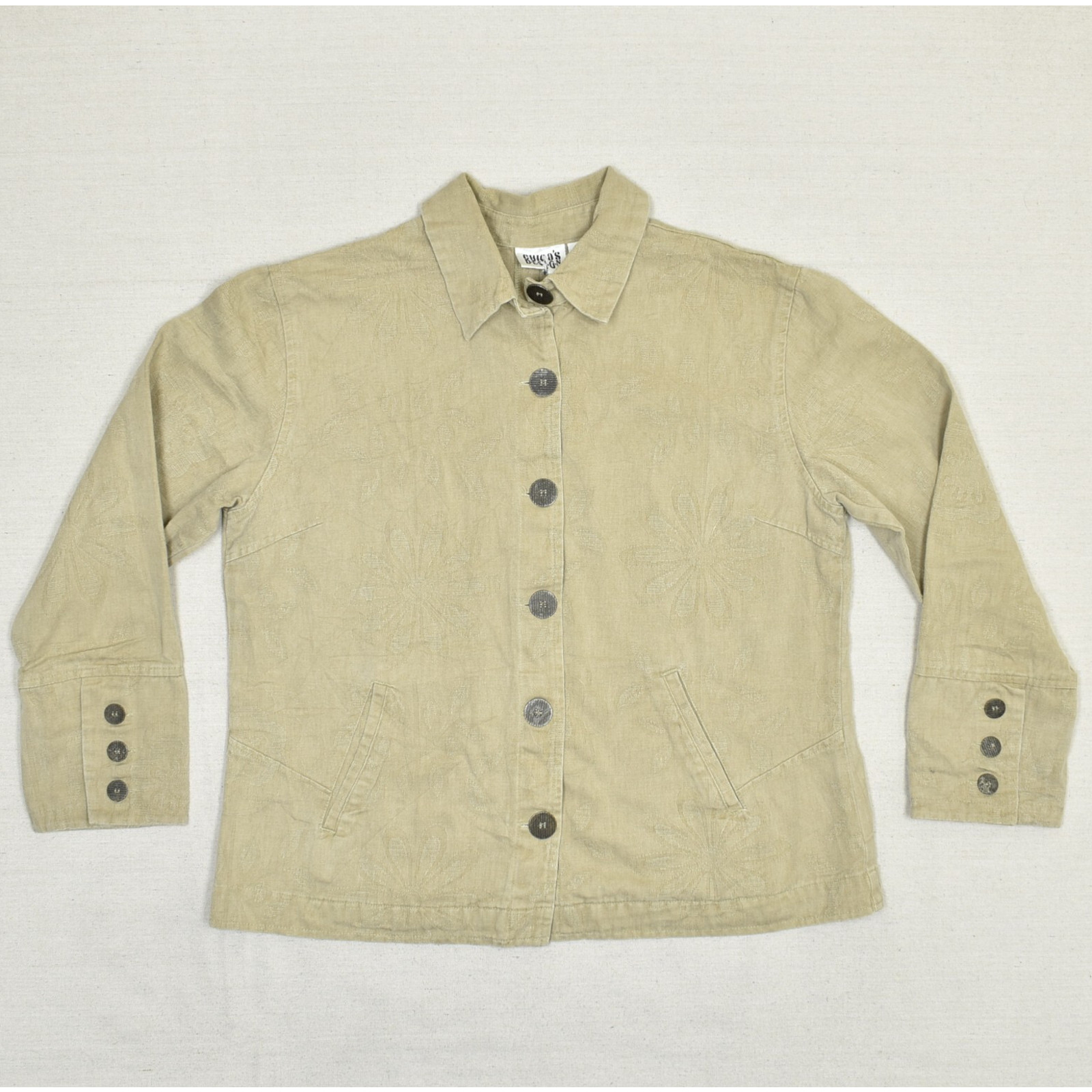 Chico's Women's Button Blazer Jacket Solid 100% C… - image 1