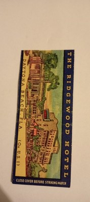 Ridgewood Hotel Daytona Beach Florida Full Length Bobtail Matchcover Lot 688