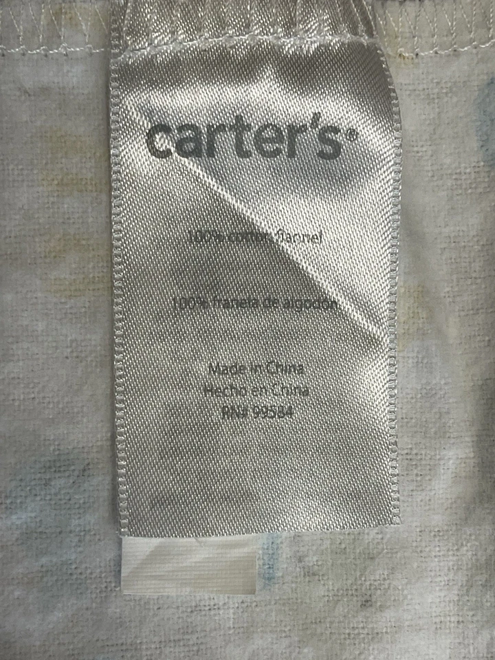 VTG Carter's Flannel Jungle Blanket Receiving Giraffe Frog Turtle Duck Elephant - Image 4 of 4