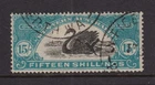 W A  1922 15/- LONGSWAN revenue p14½x13½ -Dzelme 137C  T punch GU