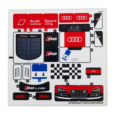NEW LEGO Genuine Sticker Sheet 75873 ( 24755 / 6142271 ) From SPEED CHAMPIONS