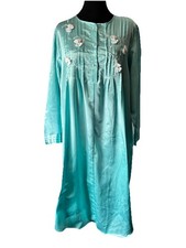 Ashley Taylor II Womens VTG 90s Satin Bow Pleated Pajama Nightie Nightgown Pinup