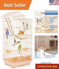 Sturdy 39-Inch Parakeet Cage with Rolling Stand Playground for Small Birds