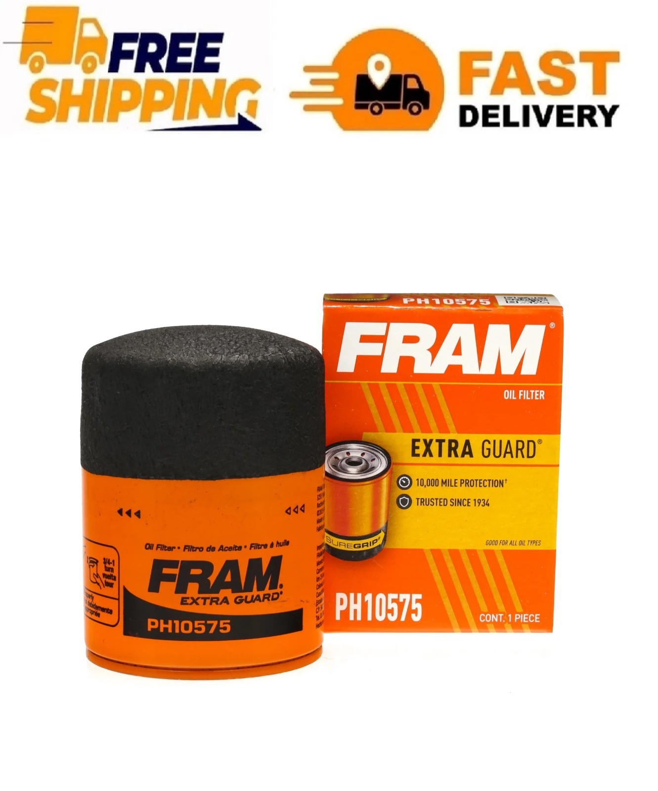 FRAM Extra Guard Oil Filter, PH10575, 10K Miles
