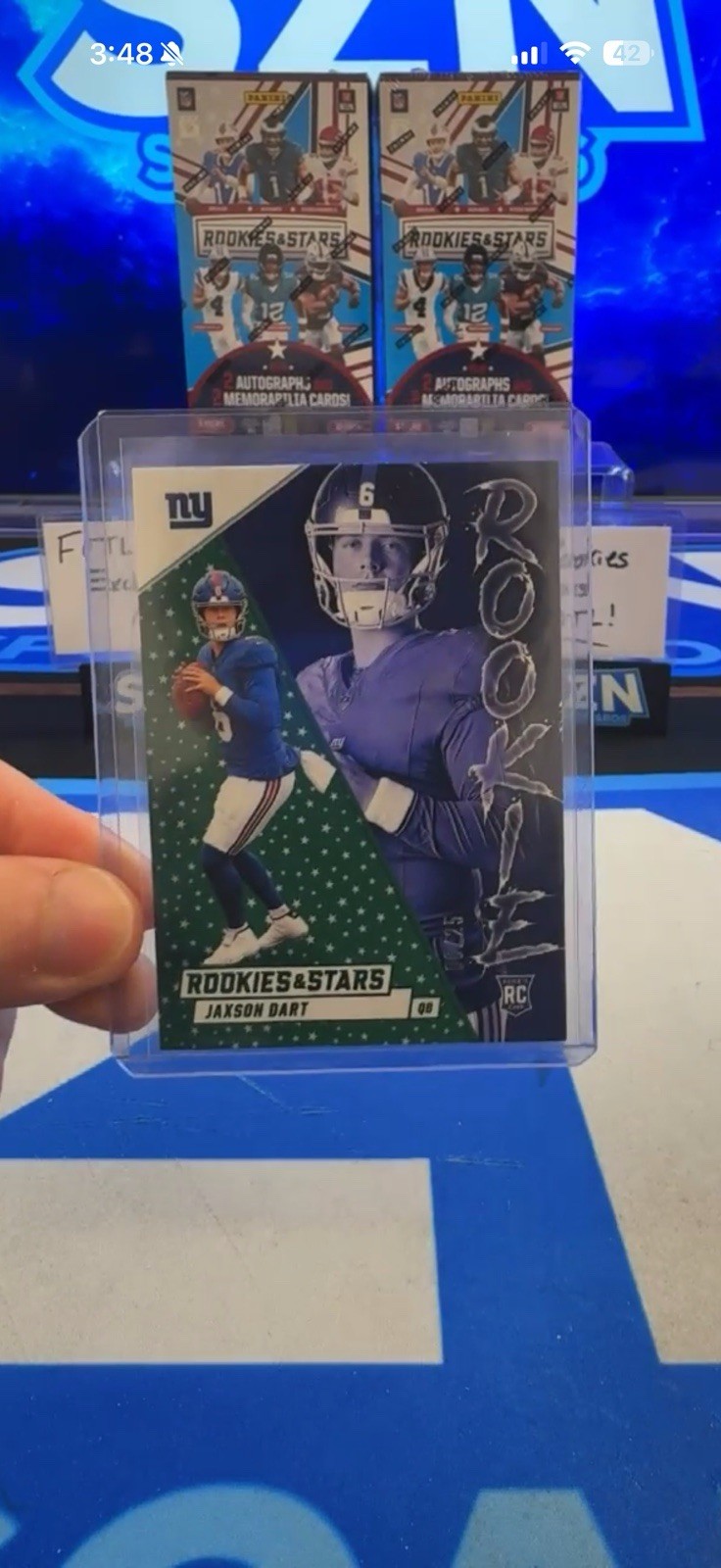 2025 Rookies & Stars Jaxson Dart Green Rookie Exclusive FOTL 06/25🔥#MATCH🔥1st