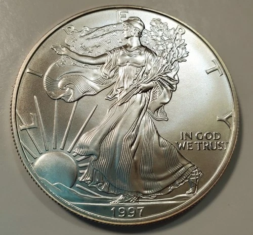 1997 Uncirculated American Silver Eagle One Ounce Coin, low mintage