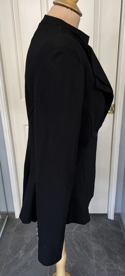 Blazer Hybrid Company feminino lapela entalhe duplo preto tamanho XL carreira clássico - Imagem 3 de 4