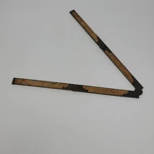 Early Vintage Stanley Rule No. 78 1/2 Brass Bound Double Folding Ruler Boxwood