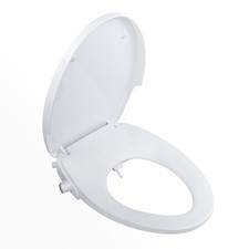 Elongated Bidet Toilet Seat Non-Electric with Quiet-Close Self Cleaning Nozzle