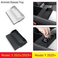 Center Console Armrest Storage Box with Glasses Holder for Tesla 3 Highland