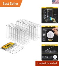 50-Pack Audio Cassette Storage Cases - Clear Plastic Cassette Tape Cases - Au...