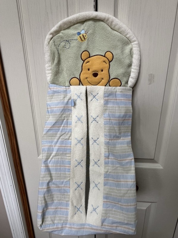 Disney Winnie the Pooh Diaper Stacker Blue Beige White Nursery Storage