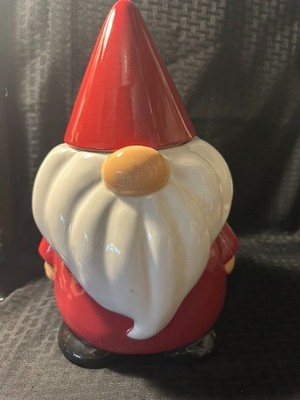 Harry and David Red Gnome Cookie Jar Canister  NEW