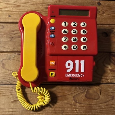 Learning Resources 911 Kids Teaching Red Emergency Call Telephone WORKS Play Toy