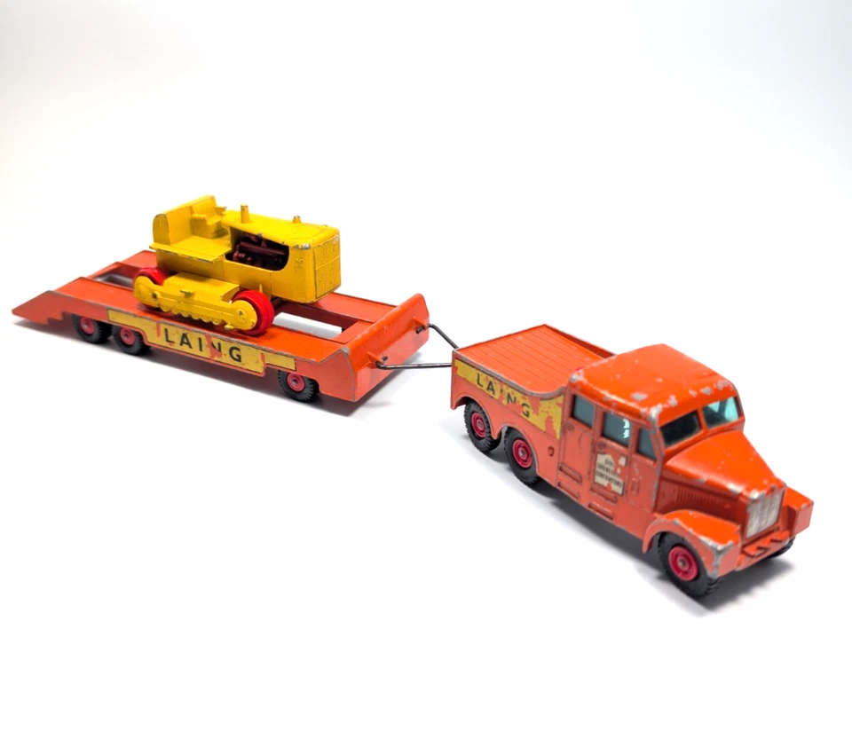 Matchbox Lesney King Size No.8 SCAMMEL 6x6 Tractor with Trailer and Bulldozer - Bild 2 von 4