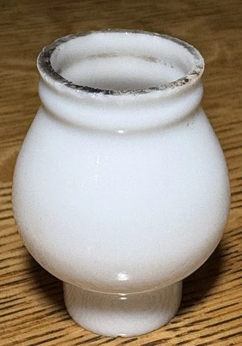 Antique Milk Glass Shade Little Beauty Night Kerosene Small Mini 3/4” Size Lamp