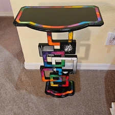 Handmade end Table, Colorful Abstract Table, unique accent table, 27" h - Art69