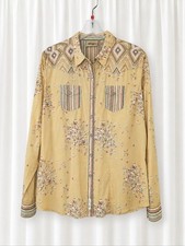 Vintage Wrangler Mixed Print Floral Western Pearl Snap Shirt Southwestern Rodeo