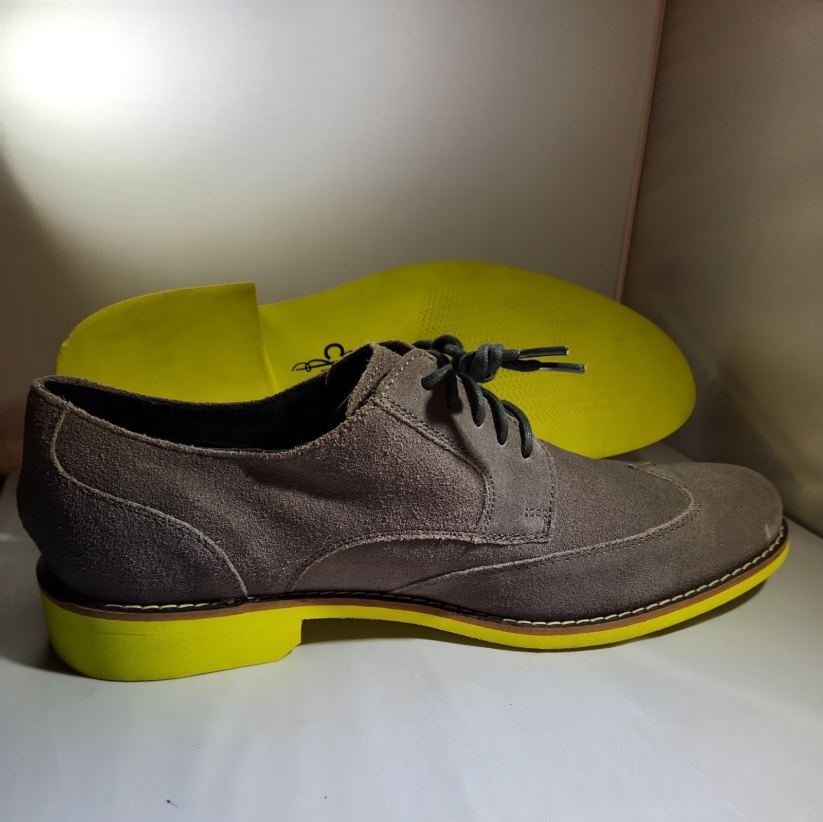 Men's Cole Haan Size 12 M Gray Suede Wing-Tips