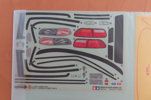 Tamiya RC Decal Honda Civic Castrol VTI 58127 NEU NIB 1993 - Bild 5 von 6