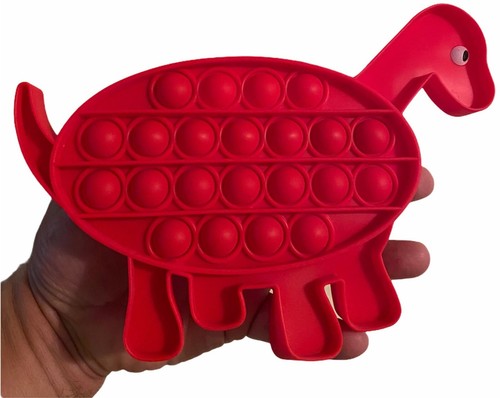 (Set de 2) 8''-10'' Lindo rojo y púrpura burbuja de dinosaurio POPPER divertido juguete inquieto - Imagen 5 de 5