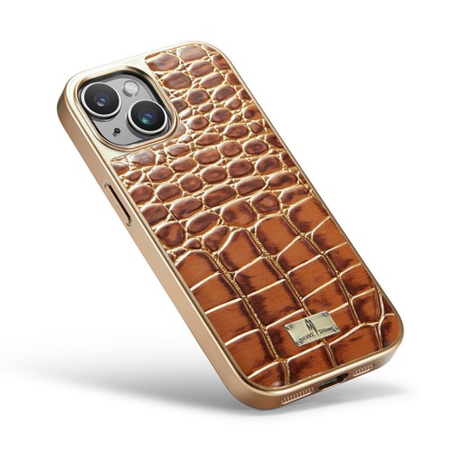 Per iPhone 15/15 Plus/15 Pro Max custodia posteriore telefono motivo coccodrillo in pelle - Foto 39 di 48