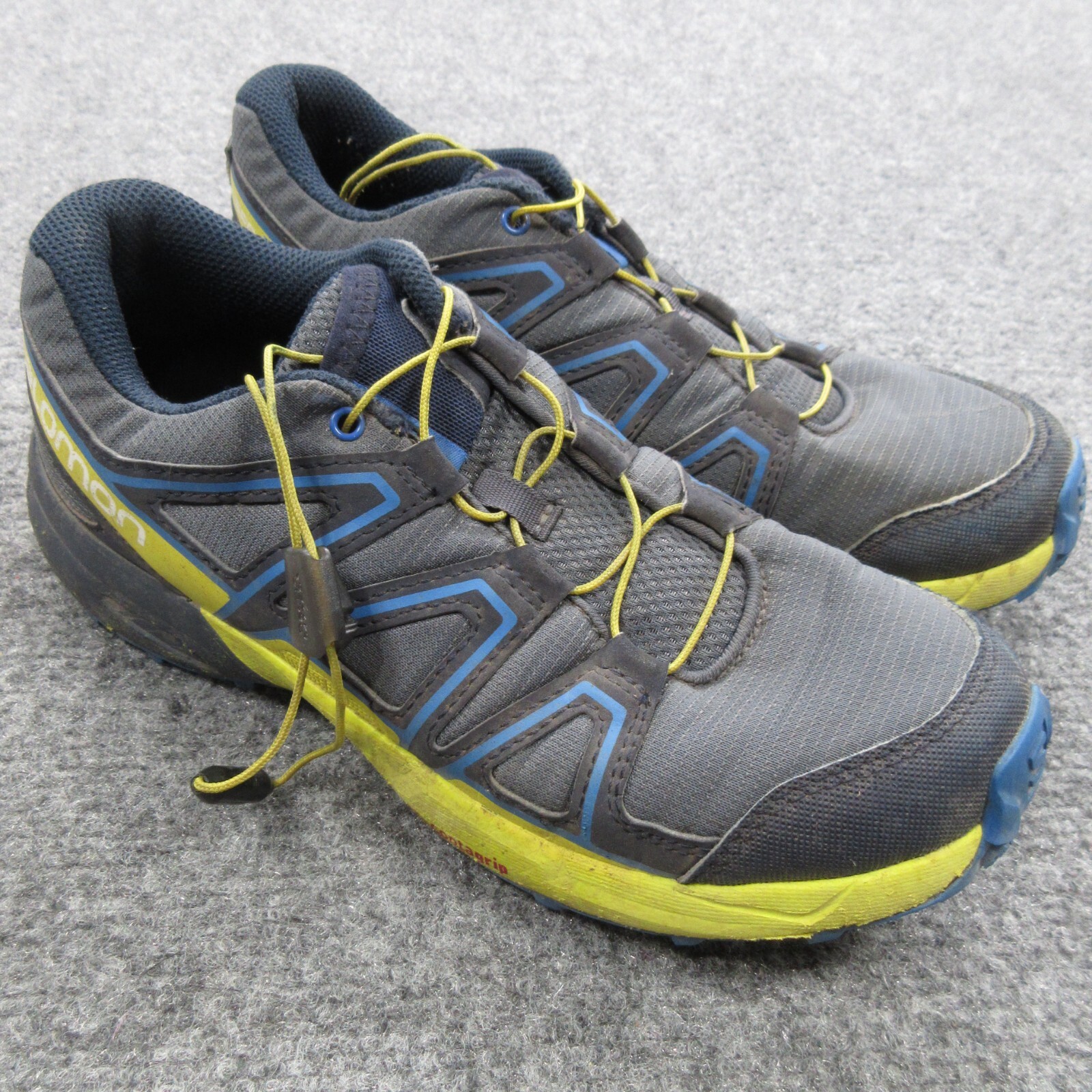 Scarpe da corsa Salomon uomo taglia 5M speedcross trail blu verde grigio passeggio