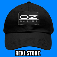 Oz Racing Black Printed Dad Hat With Leather Patch