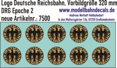 10 Spur 1 Decals DRG Logo D: 10 mm gold/schwarz Keks 032-7500
