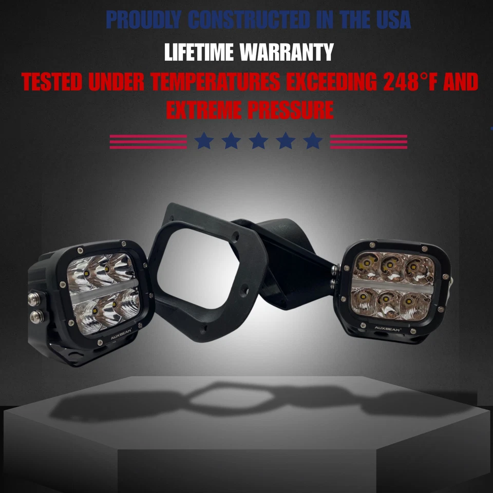 Toyota FJ Cruiser 2007–2014 Wing Delete Fog Light Brackets | Auxbeam 5-Inch - Image 2 of 4