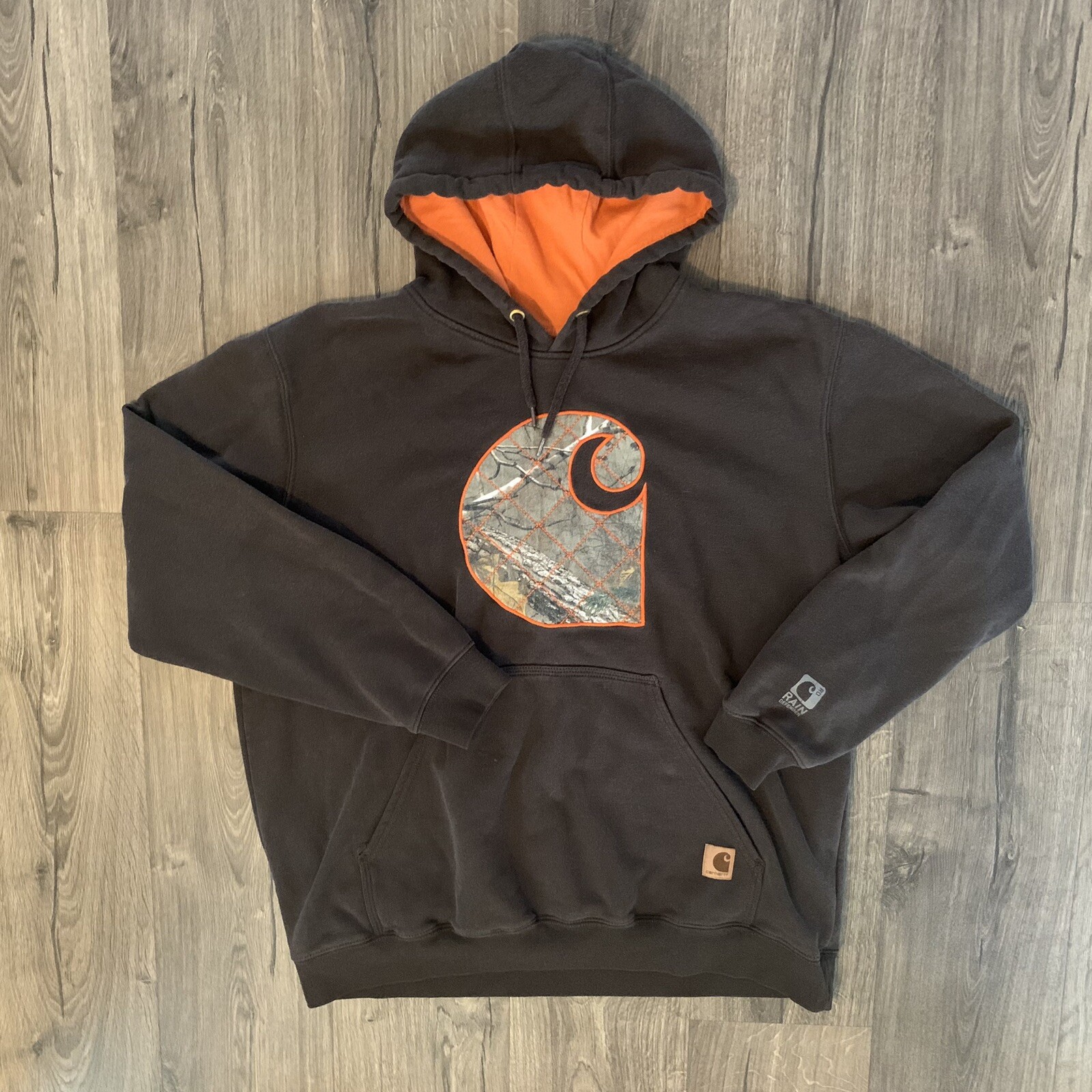 Carhartt Sweatshirt Mens Large Brown Rain Defender Hoodie Outdoors RealTree  Camo | eBay