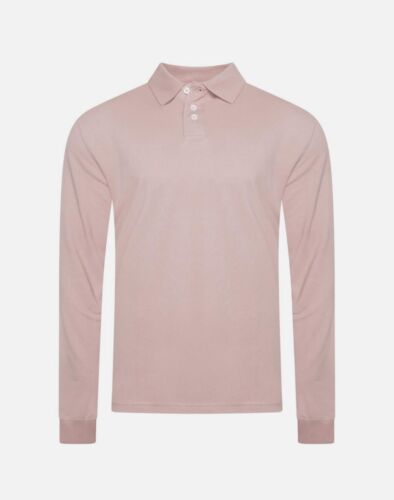 Polo uomo manica lunga casual top colletto piqué rugby polo S-2XL - Foto 15 di 26
