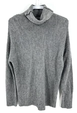 Lovers + Friends Turtleneck Sweater Womens Size S Gray Rib Knit Oversized Cozy