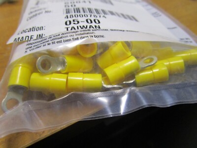 (50) 12-10 AWG #8 Stud Vinyl Insulated Butted Seam Funnel Entry Ring ...