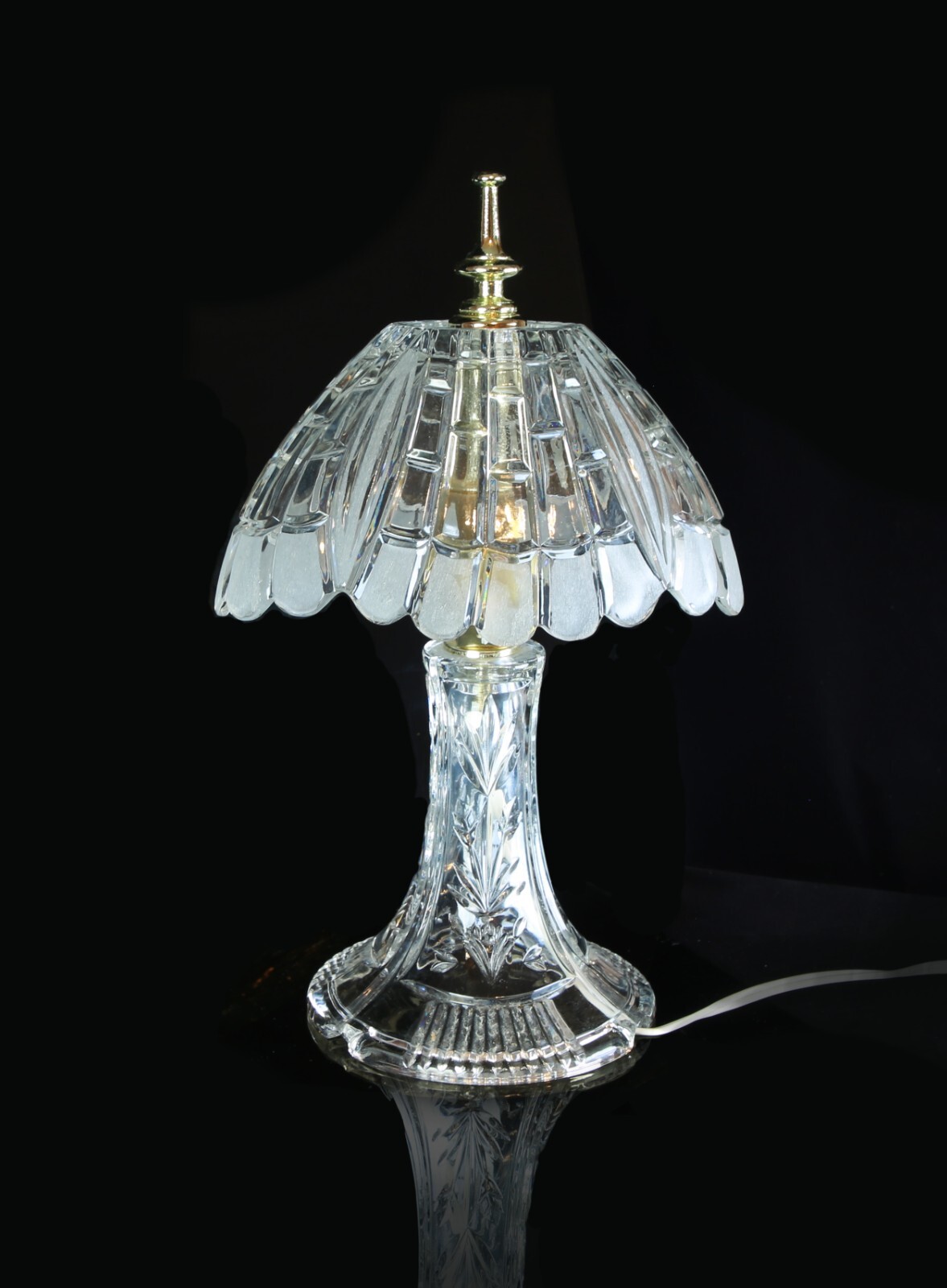 2 Vintage/Antique Art Deco style Crystal Lamps, Pair of Bedside Lamps